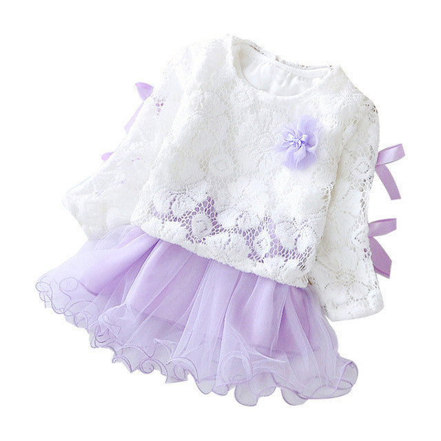 Baby girls clothes Skirt set Autumn Infant Baby Kids Girls Party Lace Tutu Princess Clothes Outfits drop shipping