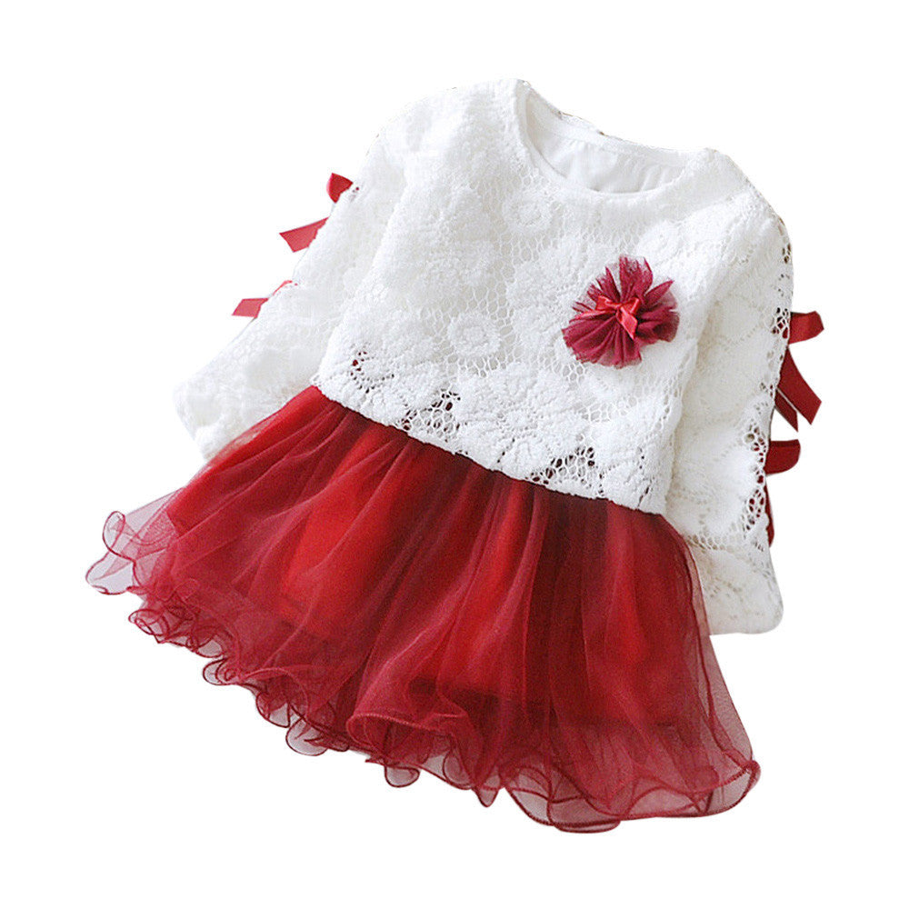 Baby girls clothes Skirt set Autumn Infant Baby Kids Girls Party Lace Tutu Princess Clothes Outfits drop shipping
