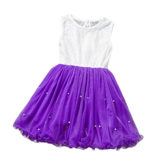 Girls Princess Party Dress Flower Sleeveless Summer Lace Mini Tutu Dresses Gown robe fille enfant Costume Clothing For Girls