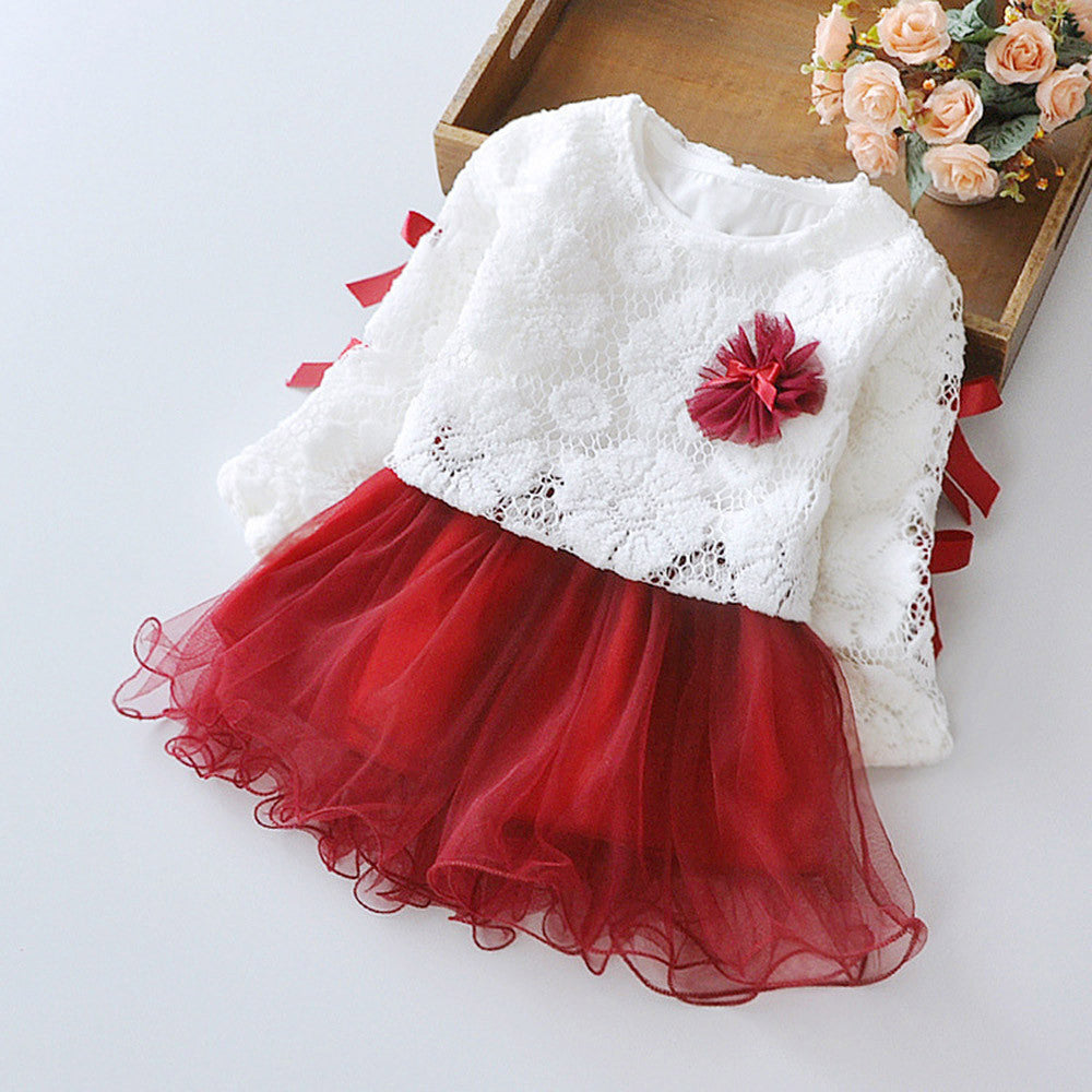Autumn Infant Baby Kids Girls Party Lace Tutu Princess Dress Clothes Outfits