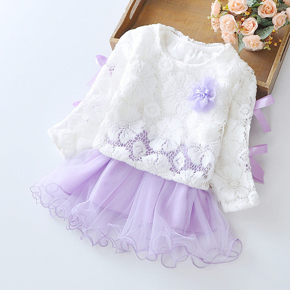 Autumn Infant Baby Kids Girls Party Lace Tutu Princess Dress Clothes Outfits