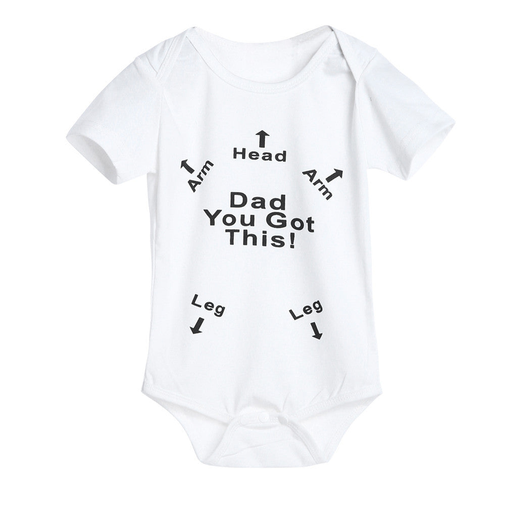 Newborn Infant Baby Boys Girls Letter Print Romper Jumpsuit Outfits Clothes