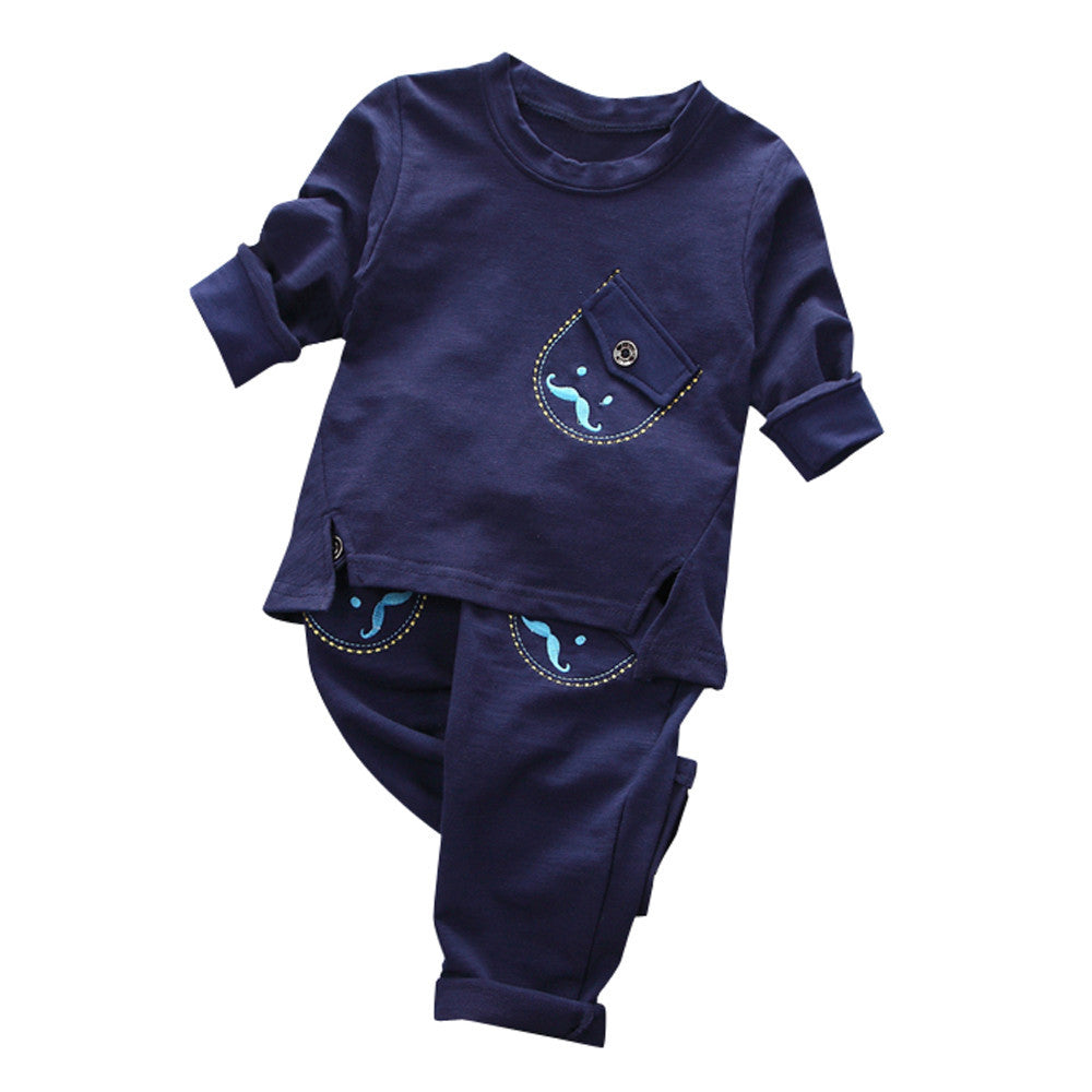 Newborn Infant Baby Boys Girls Long Sleeve Tops Shirt+Pants Outfits Set