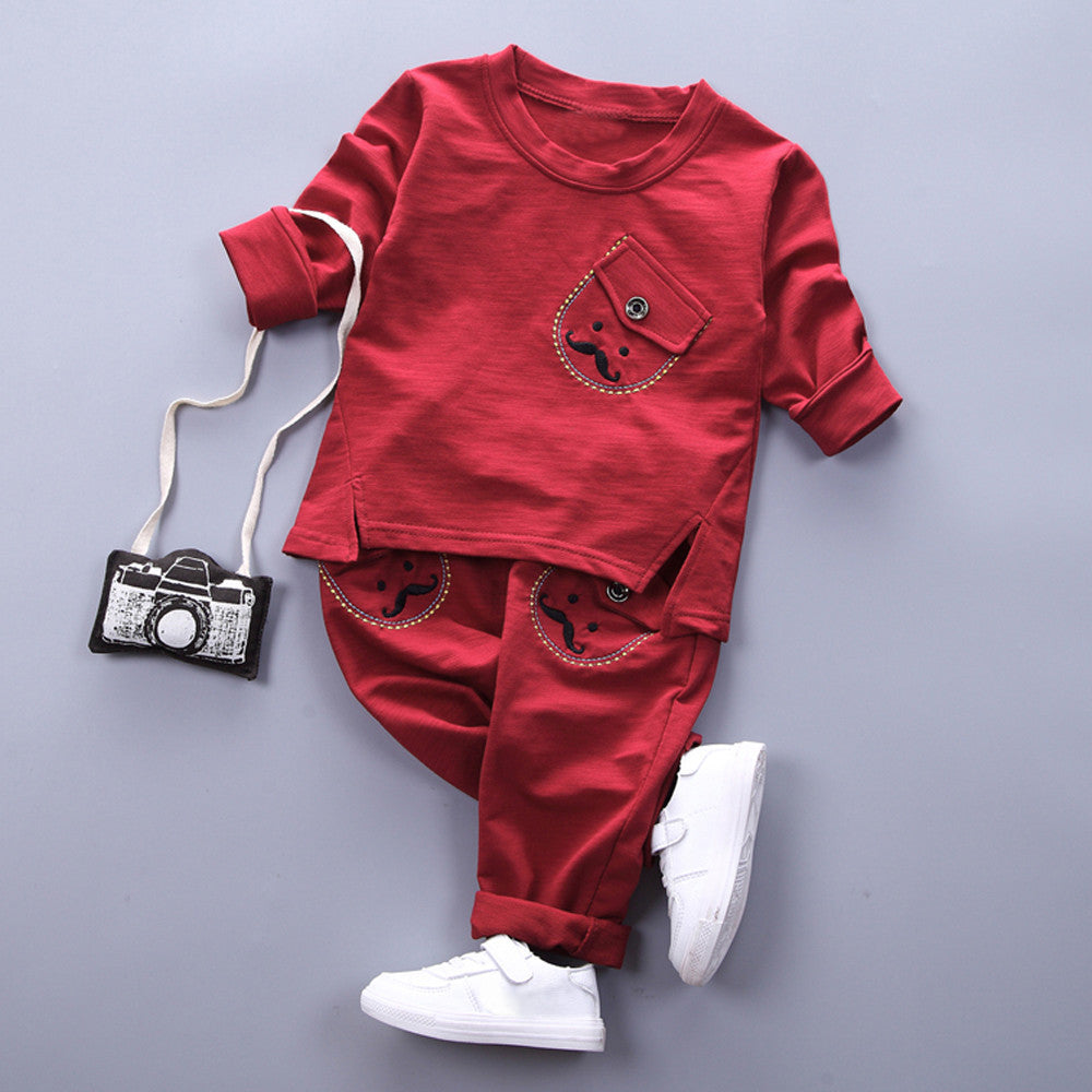 Newborn Infant Baby Boys Girls Long Sleeve Tops Shirt+Pants Outfits Set