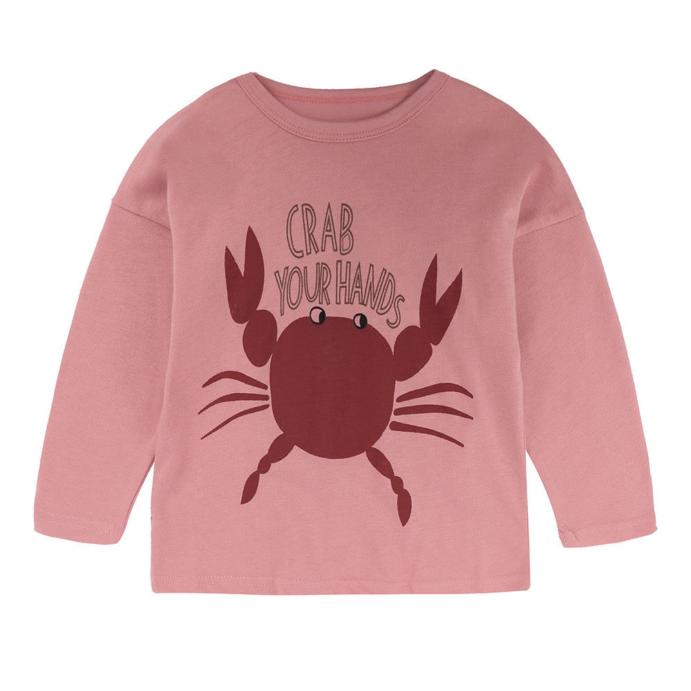 Baby Toddler Girl Boys Autumn Winter Crab Print Tops  Warm Outfits Shirt Clothes