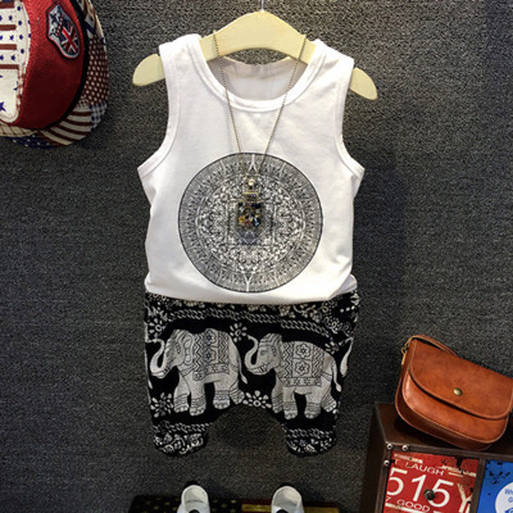 2pcs Toddler Kids Baby Girls T-shirt Tops+Pants Summer Beach Outfits Clothes Set