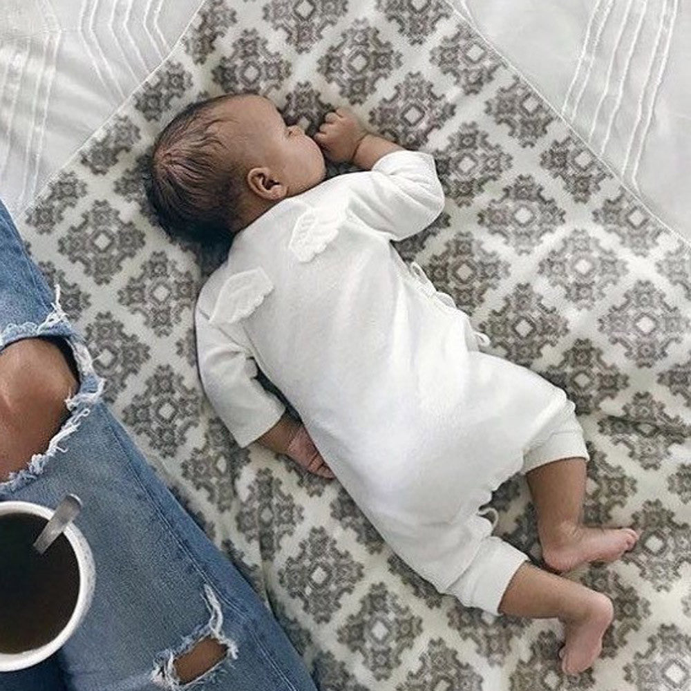 Newborn Infant Baby Girls Boys Wings Lacing Romper Jumpsuit Outfits Clothes