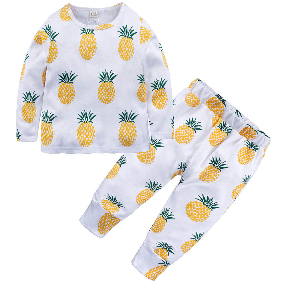 Toddler Baby Boy Girl Kids Floral Tops T-shirt Pants Pajama Sleepwear 2Pcs Set