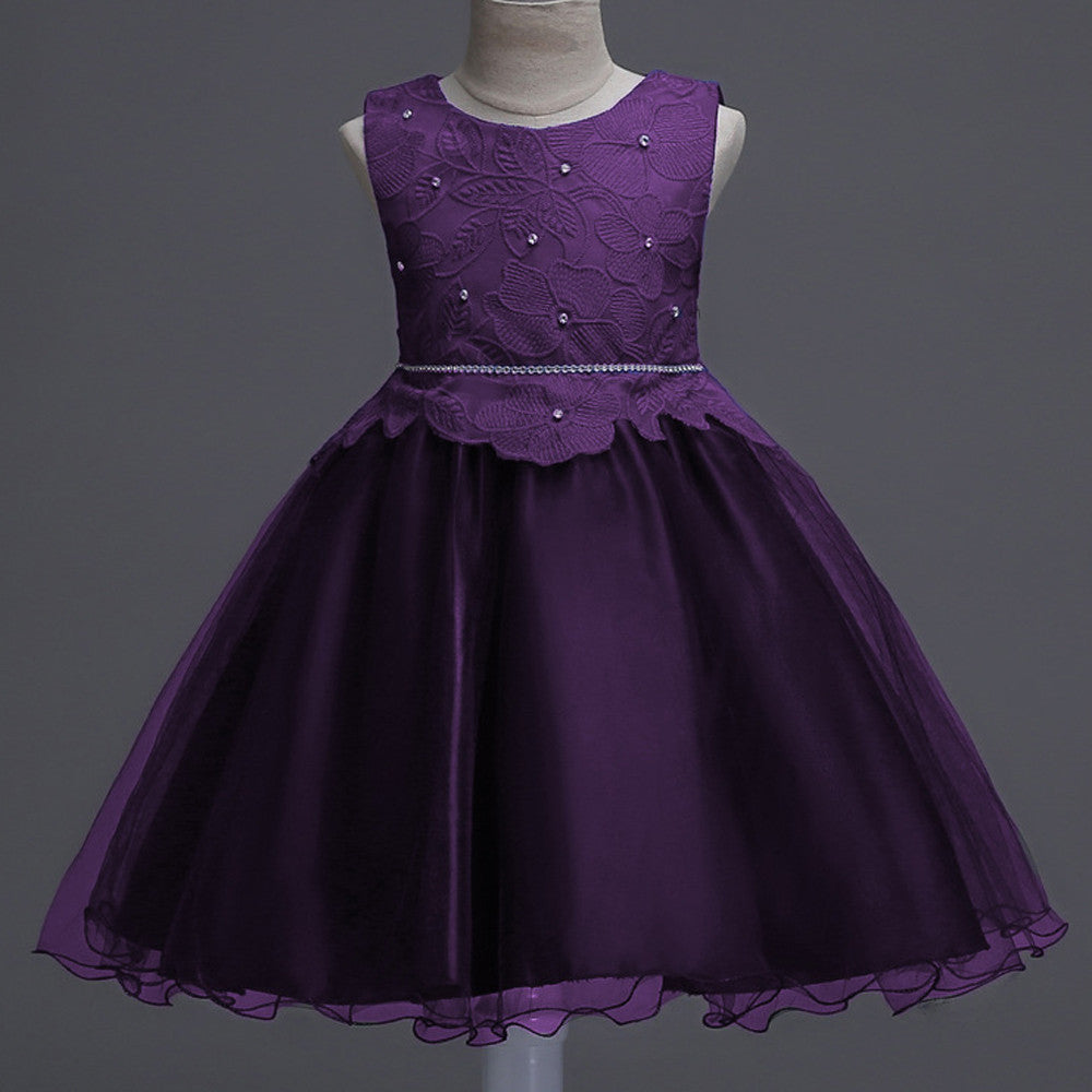 Flower Girl Princess Bridesmaid Pageant Lace Tutu Tulle Gown Party Wedding Dress