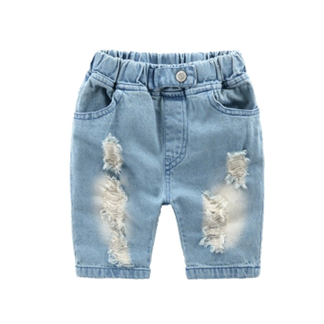 2018 Summer Children Boys Denim Shorts 1-6Y Baby Boys Casual Shorts Kids Soft Jeans Shorts Children Clothing Boys Ripped Jeans