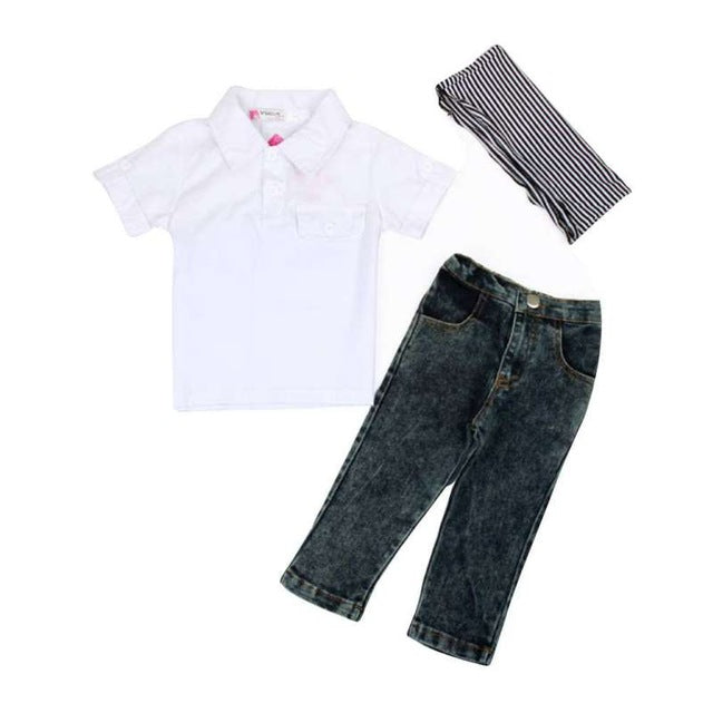 Summer Boys clothing sets children clothing set short sleeved T-shirt + jeans 2 pcs boy clothes suit